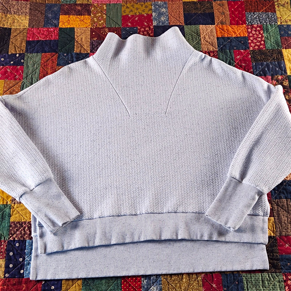 Dick's Sporting Goods Textured Gray Womens Mock Neck Pullover Sweatshirt Sz L